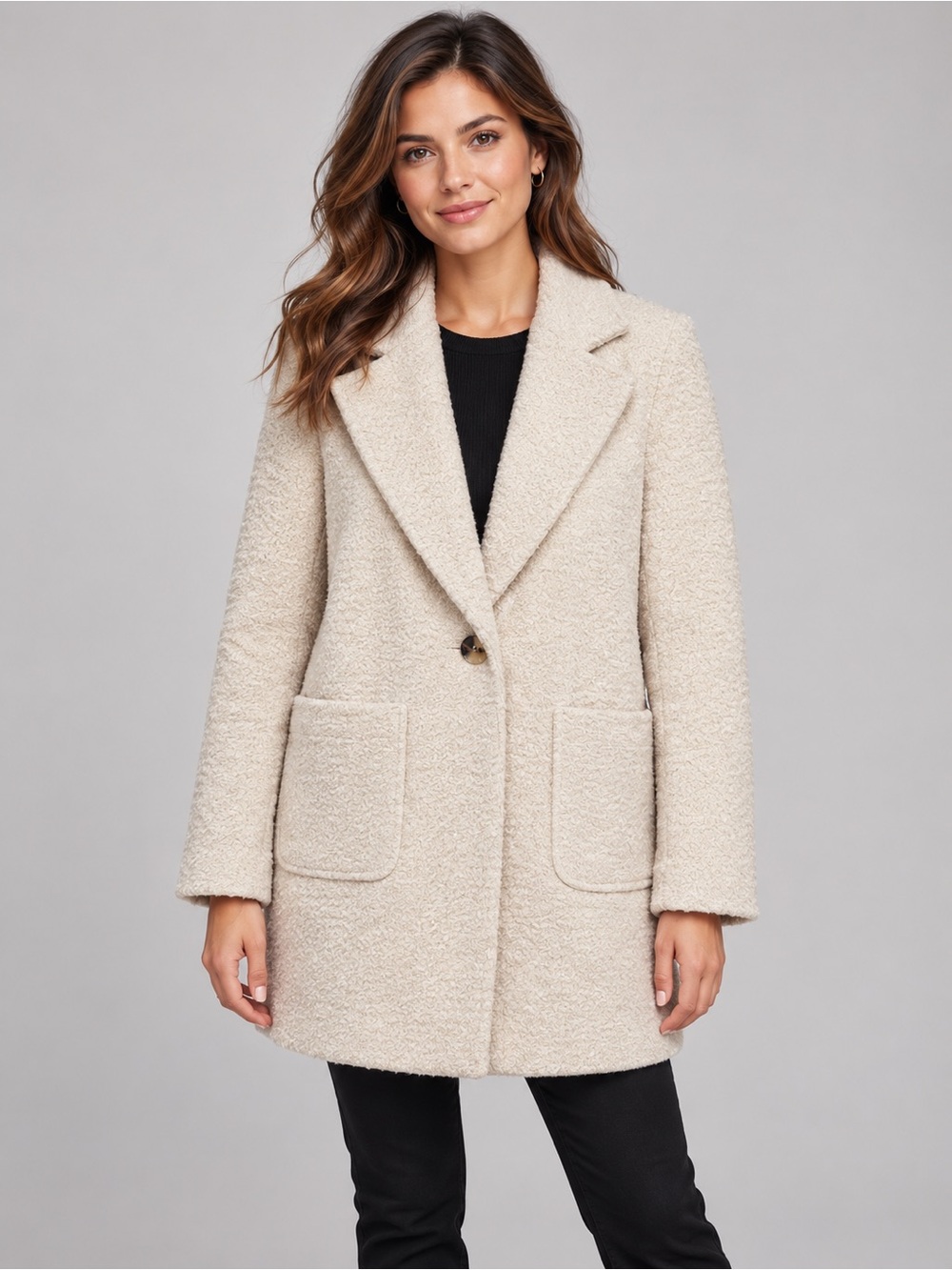 Sam Edelman Women's Cream Winter Long Coat XS